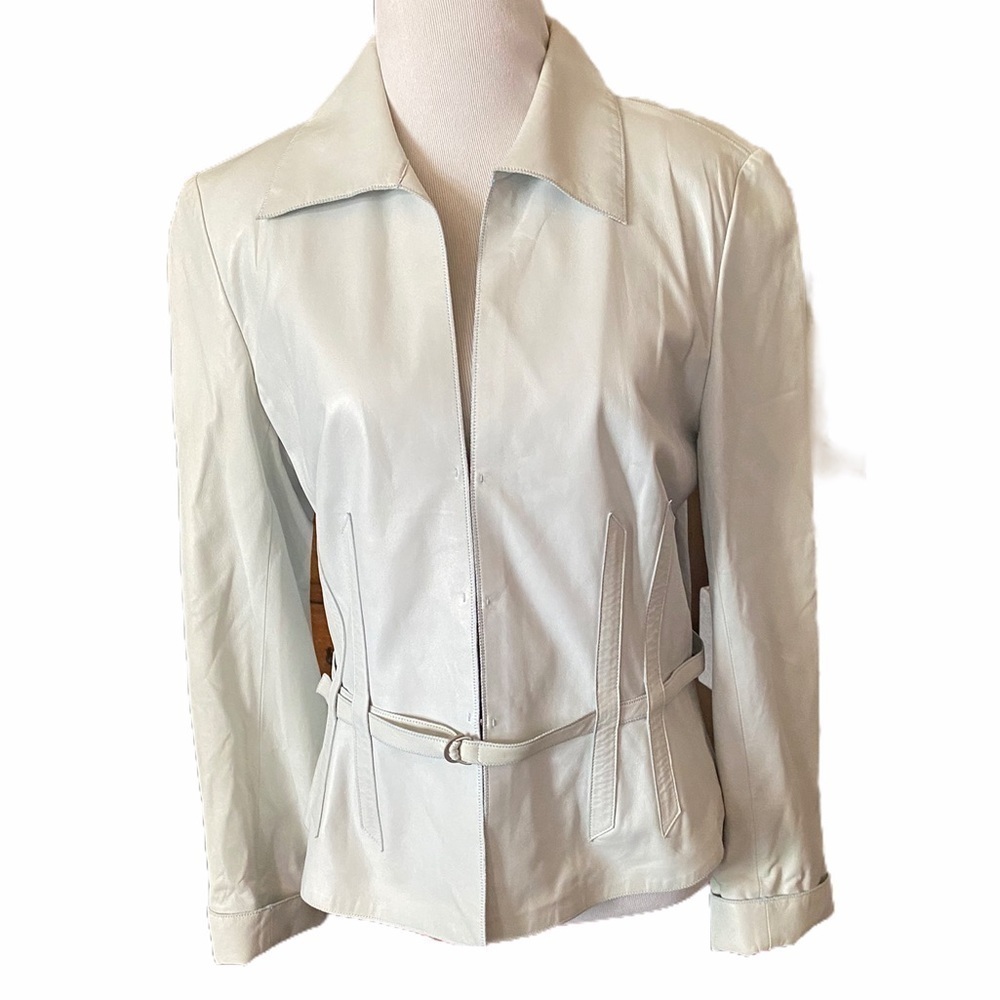 Carlisle mint leather jacket SZ 6